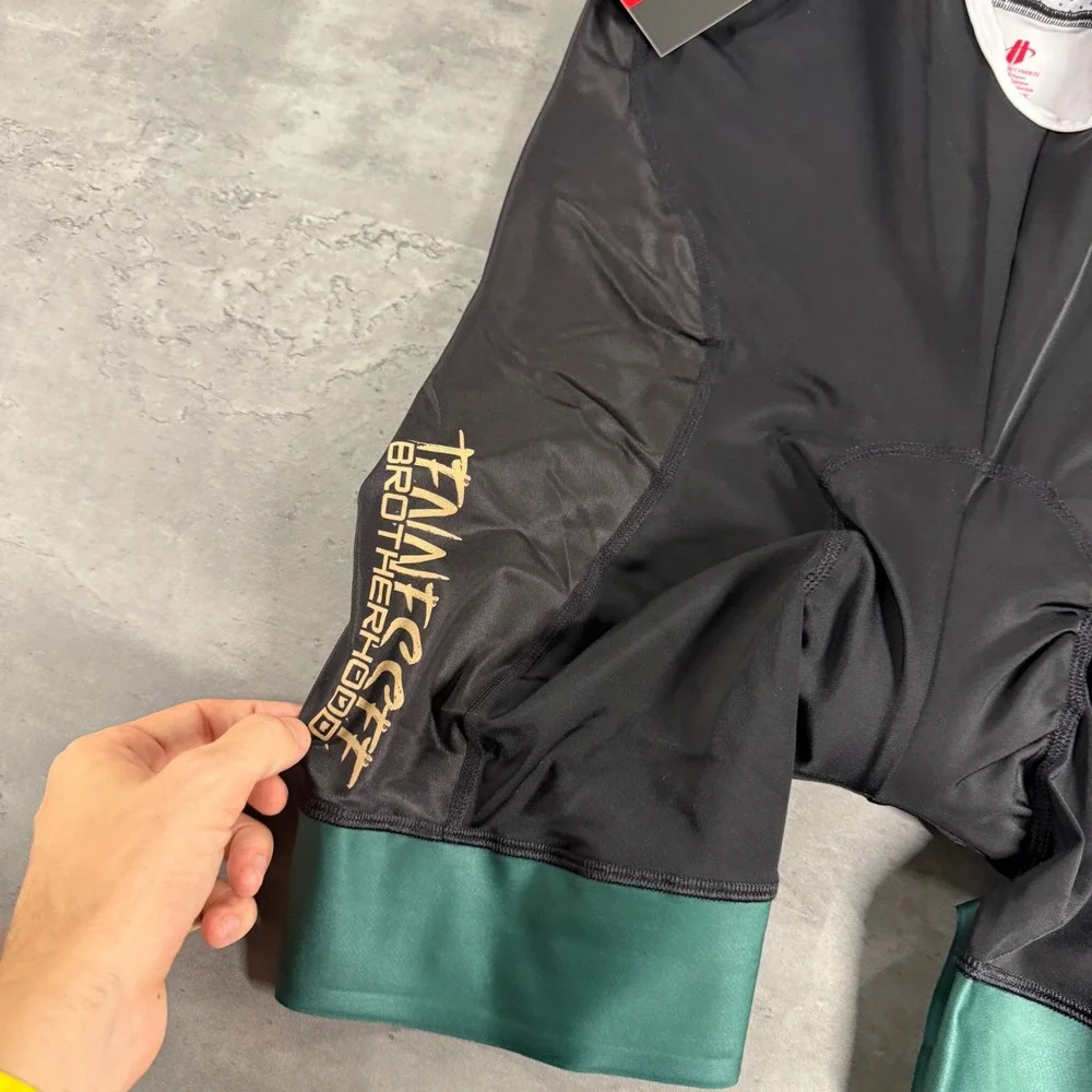 Hincapie Cycling Bib Shorts Women XL Velocity Black Green Graphic Back Pocket